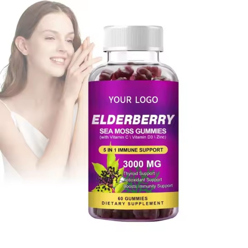 OEM Elderberry Gummies With Vitamin Zinc Boost Immune & Energy Support Supplements Promote Joint and Digestion System Support