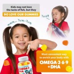 Halal Natural Organic Omega 3 DHA Children's Soft Gummy Candy Vitamin and Brain Support Focus Improvement