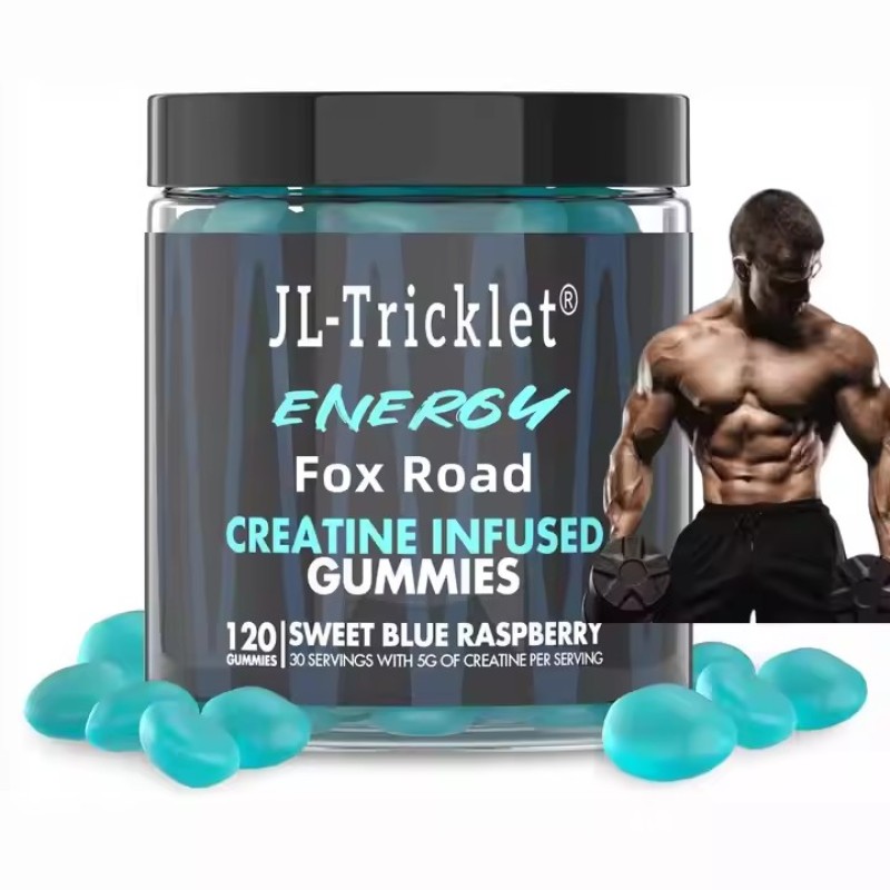 Private Label Creatine Monohydrate Gummies Pre-Workout Supplement for Endurance Recovery and Muscle Growth for Men and Women