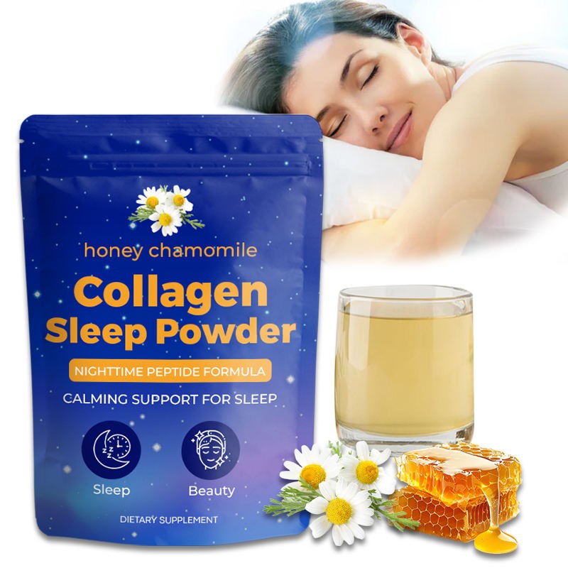 Private Label 300g Collagen Beauty Sleep Powder with Melatonin for Adult Hair Skin Nails Joints Not for Pregnant Women Teenagers