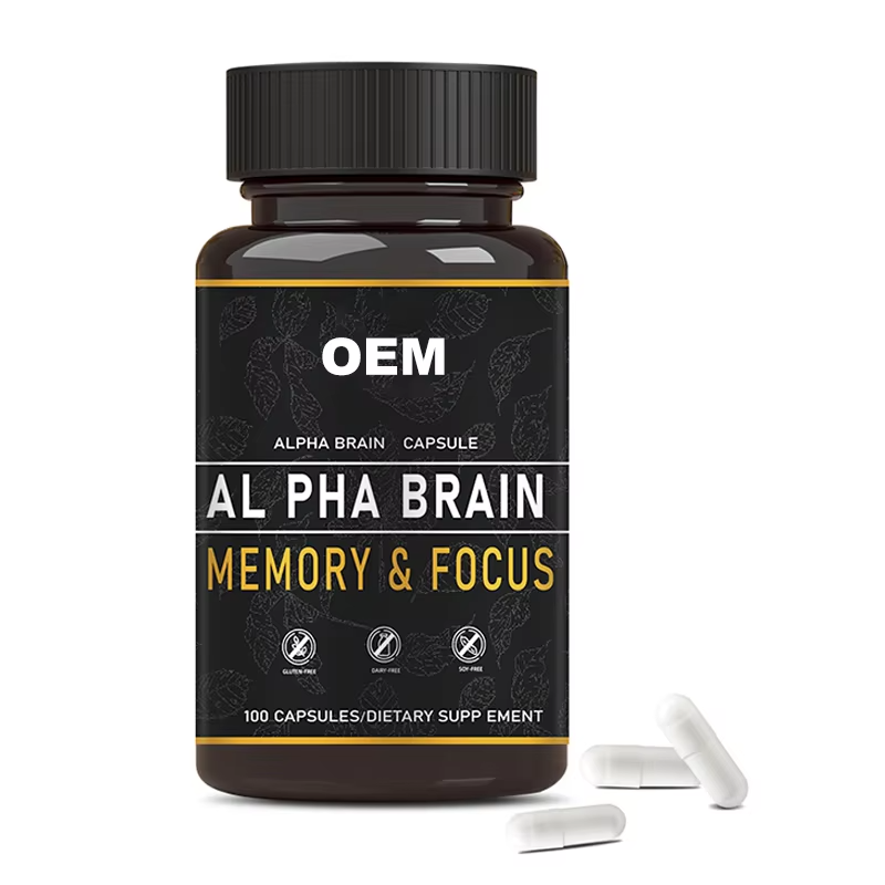 OEM for  Memory & Focus Support Capsules 100 Caps Dietary Supplement with Alpha GPC & Huperzine a Herbal Supplements
