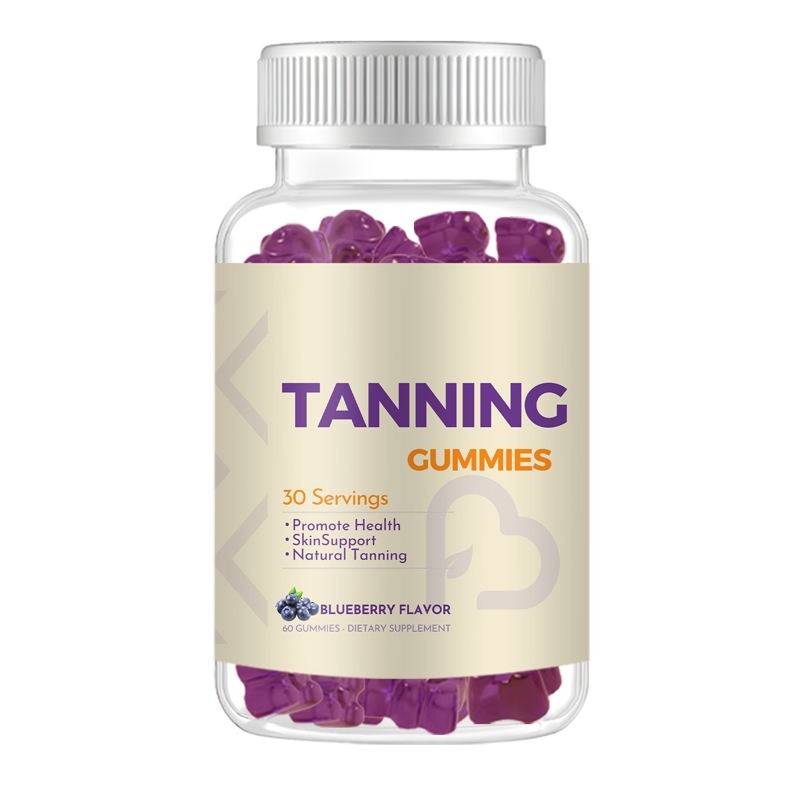 Natural Blueberry Flavor Carotene Lycopene and Astaxanthin Skin Self-Tanning Gummy Candy Skin Care Supplements