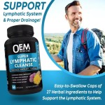 Lymphatic Drainage Capsules Supplements Support with Echinacea Ginger Dandelion Detox Lymphatic System
