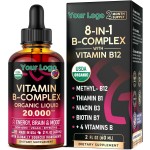 Vegan B Vitamin Liquid Drops - Non-GMO, Berry Flavor, Mood & Nerve Health Daily Supplement