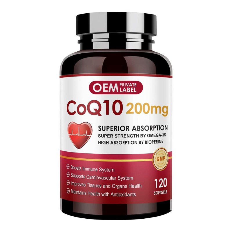 OEM Premium  CoQ10 Capsules with Trans-Resveratrol, PQQ, Vitamin E & BioPerine  Heart Health & Energy Boost