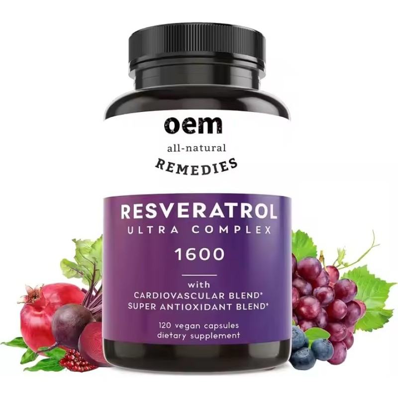 Wholesale High Purity Natural Herbal Supplement Trans Resveratrol Grape Seed Extract Resveratrol Capsules