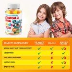 Halal Natural Organic Omega 3 DHA Children's Soft Gummy Candy Vitamin and Brain Support Focus Improvement