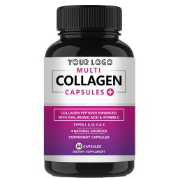 Hydrolyzed Collagen 1000mg & Vitamin C Capsules: Skin Brightening, Moisture Lock & Anti-Wrinkle Support for Women