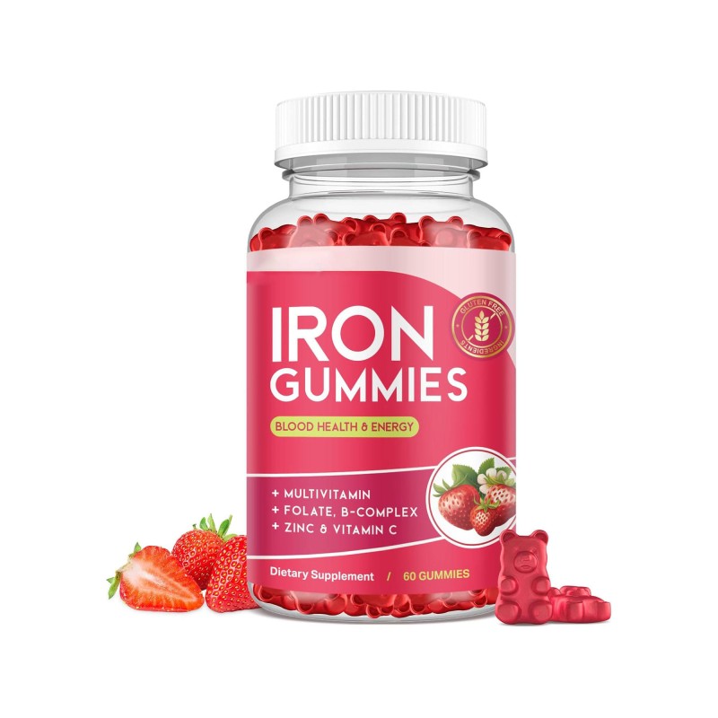 Iron Soft Candy Iron Supplements Zinc Vitamin B Complex CB12 Folic Acid Blood Cleanser Energy Support