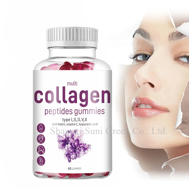 Private Label Marine Collagen Peptides Biotin Gummies for Skin, Nails & Hair Improvement