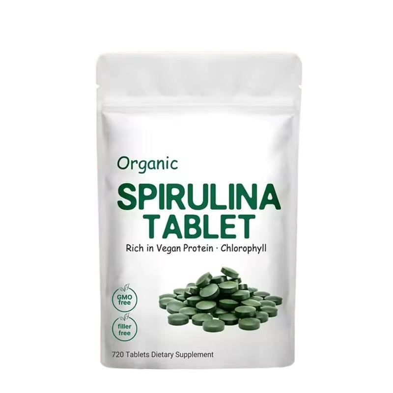 Premium Organic 2000mg Spirulina Chlorella Tablets Custom OEM/ODM Bulk Vegan Superfood Supplement for Adults Vitamins