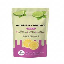 Sugar-free Daily Electrolyte Powder Beverage Mixture of Hydrated Package Containing 6 Electrolytes and Minerals