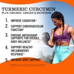 Organic Turmeric Curcumin Pills - Gluten-Free, Antioxidant & Heart Health, Daily Wellness Supplement