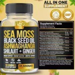 OEM Sea Moss Black Seed Oil Gummies with Elderberry, Turmeric & Bladderwrack for Energy & Detox