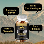 Himalayan Shilajit Gummies for Men with Fulvic Acid and Ashwagandha Energy Boost Supplement