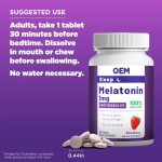 Factory Wholesale Customized Adult Melatonin Chewable Tablets Sleep Support Natural Strawberry Flavored