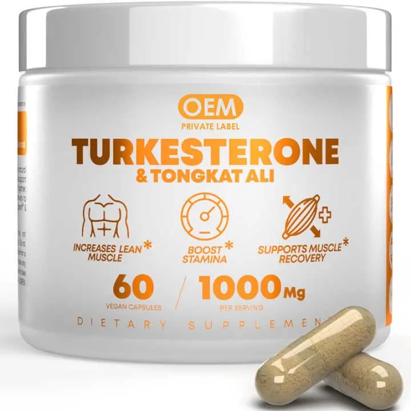 OEM Manufacturer Turkesterone Tongkat Ali Capsules 1000MG for Performance Boost and Immune Health  60 Capsules