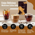 Organic Mushroom Coffee Mixed with a Variety of Beneficial Fungi Natural Energy Focus Immunity Mood and Energy boost Powder