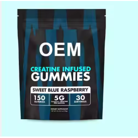 Blue Raspberry Creatine Gummies 5g Per Serving - Muscle Strength & Energy Booster for Athletes & Fitness Enthusiasts
