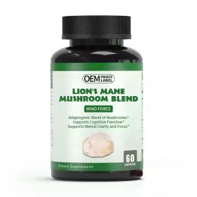 Private Label Organic Hericium Mushroom Extract Nootropics Brain Supplement Lions Mane Capsules Memory & Energy