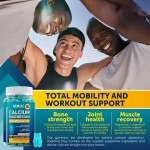 Calcium Magnesium Gummies With Vitamin D3 K2 and C for Bone Health Sugar-Free Vegan 60 Gummies