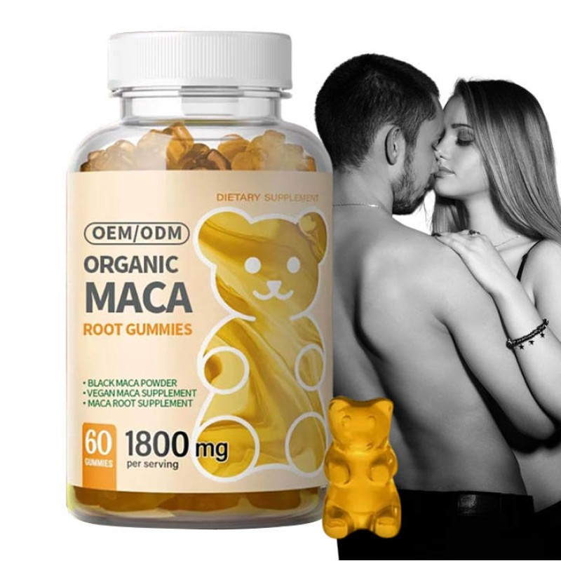 OEM/ODM Organic Maca Root Gummies with Black Maca Powder, 1800mg Per Serving, Vegan Mood Support Gummies