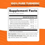 Organic Turmeric Curcumin Pills - Gluten-Free, Antioxidant & Heart Health, Daily Wellness Supplement