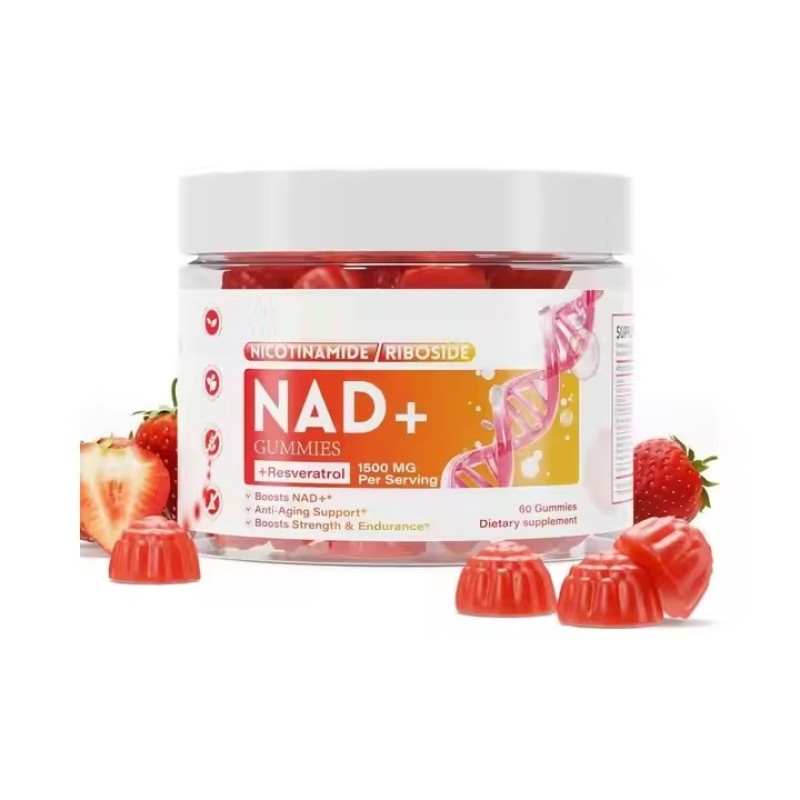Nad  + Strawberry Flavor Hair Growth Soft Candy Anti-Aging Health Supplement Skin Care Gummy for Vegetarians