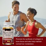Bone Health Support Calcium Citrate Magnesium Zinc & D3 Complex - 60pcs Softgel Capsules, Gluten-Free