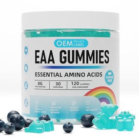 OEM EAA软糖必需氨基酸与BCAA,非转基因,无麸质,锻炼前运动补充剂