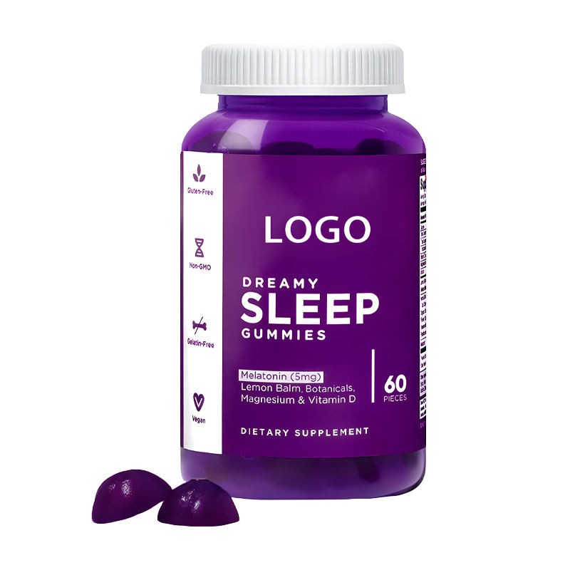 Vegan Sleep Gummies - Non-GMO & Gelatin-Free, Natural Botanicals & Vitamin D, Dietary Supplement