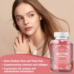 Hair Growth Anti Aging Skin Whitening Glow and Nails Biotin Collagen Keratin Gummies with Biotin and Vitamin C Supplements