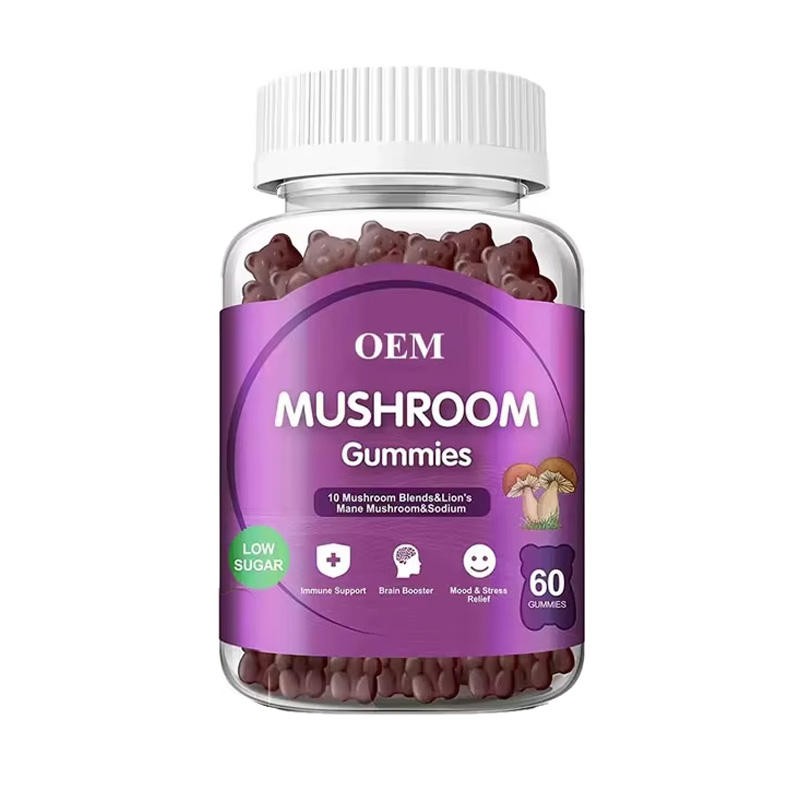 Private Label Brain Booster Mushroom Gummies for Focus Memory and Clarity with Lions Mane Cordyceps