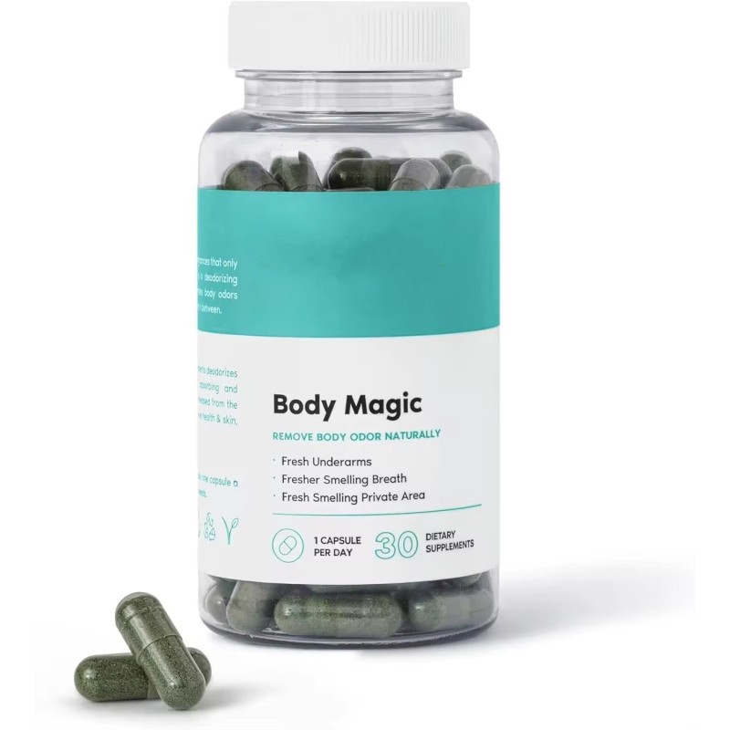 Body Magic Chlorophyll Capsules - Natural Body Odor Control & Steady Energy Support