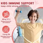 Kids Probiotic Fiber Gummies Probiotics for Kids with 5 Billion CFUs Prebiotics for Digestive Health with Vitamin C and Zinc
