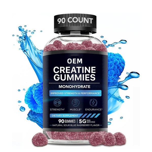 OEM Creatine Monohydrate Gummies 5000mg for Muscle Growth and Energy Boost Sugar-Free Chewable Supplement