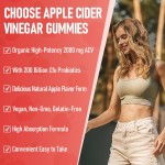 Apple Cider Vinegar Gummy Vitamins 180 Count B9 B12 Gelatin-Free Gluten-Free Vegan Non-GMO for Digestive Health Energy Boost
