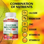 OEM Premium Calcium Magnesium Zinc Gummies with Vitamin D3 & K2 for Immune Support