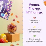Organic Lions Mane Mushroom Gummies with Reishi, Cordyceps, and Chaga for Immune Defense and Cognitive Boost