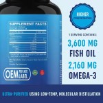 Premium Omega 3 Softgels Capsules Support Brain Health Fish Oil DHA Algae Oil Deep Sea Fish Oil Capsules