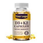 Hot Sale 120pcs Vitamin D3+K2 Bone Health and Immune Support Natural Ingredients