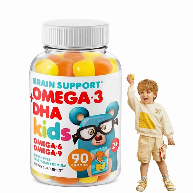 WELLBODY Halal Natural Organic Omega 3 DHA Kids Gummies for Vitamin and Brain Support | Private Label Factory Supply