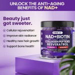 Resveratrol, Berberine, Biotin, NAD Gummy, Collagen, Zinc, Vitamin K2 & D3, Used for Hair, Skin, Nails, Joints