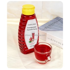 Support Customized Good Quality Pomegranate Flavored Syrup Burnt Sugar Syrup for Fruit Tea Bubble Tea Syrup Dessert