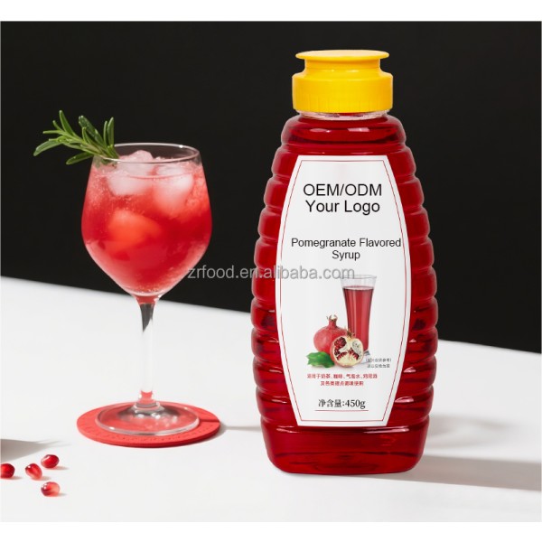 OEM/ODM Service Good Quality Pomegranate Flavored Syrup Cane Sugar Syrup for Cocktail Fruit Tea