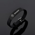 Medical Alert Bracelet Factory - Black Stainless Steel Silicone Engraving