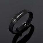 Medical Alert Bracelet Factory - Black Stainless Steel Silicone Engraving