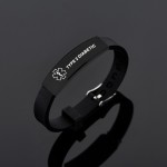 Medical Alert Bracelet Factory - Black Stainless Steel Silicone Engraving