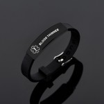 Medical Alert Bracelet Factory - Black Stainless Steel Silicone Engraving