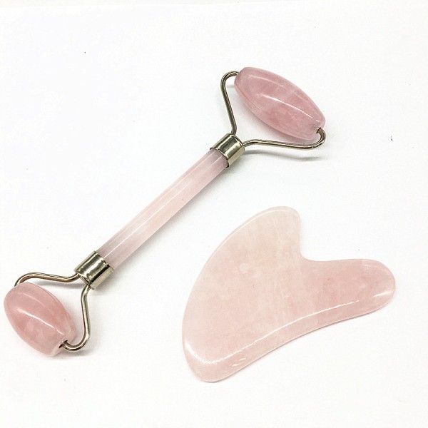 Jade Roller Set Factory - Luxurious Rose Quartz Massage Face Stone